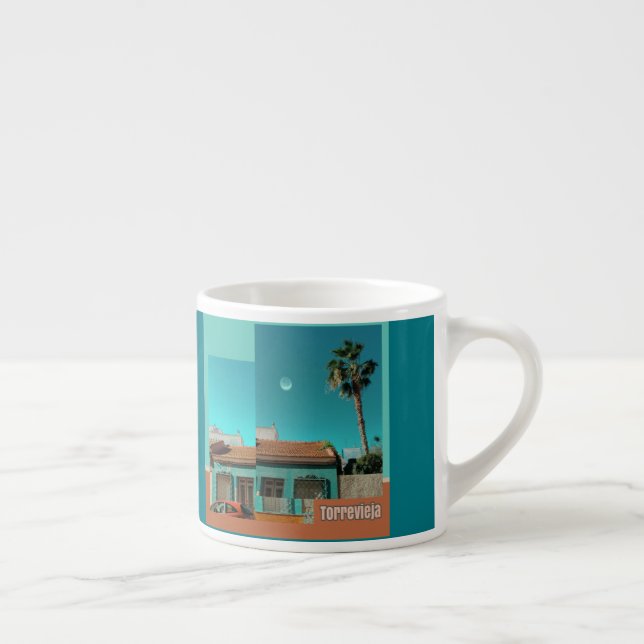 Torrevieja in Orange and Turqoise Espresso Cup (Right)
