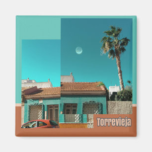 Torrevieja in Orange and Turqoise Magnet