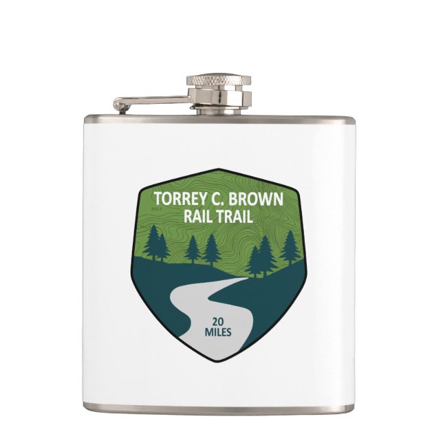 Torrey C. Brown Rail Trail Hip Flask (Front)