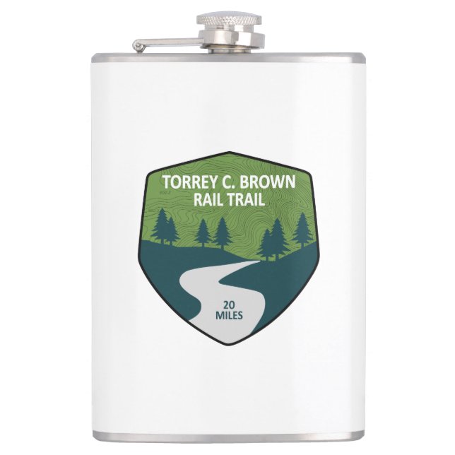 Torrey C. Brown Rail Trail Hip Flask (Front)