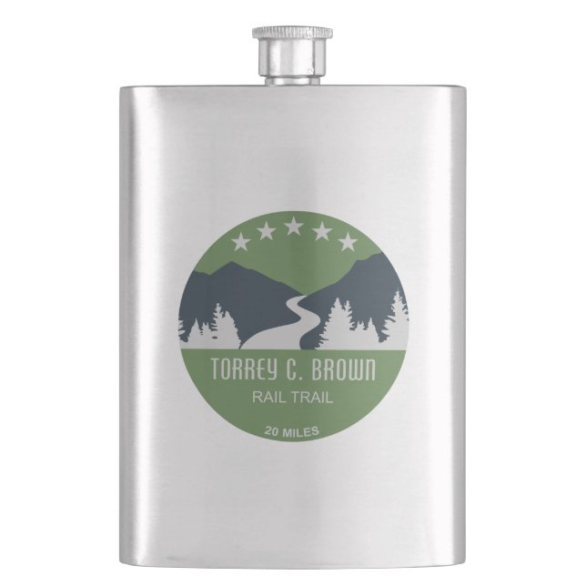 Torrey C. Brown Rail Trail Maryland Hip Flask (Front)