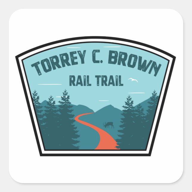Torrey C. Brown Rail Trail Maryland Square Sticker (Front)