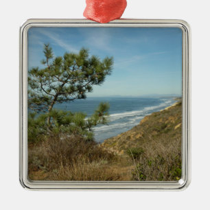 Torrey Pine and California Coastline Landscape Metal Tree Decoration