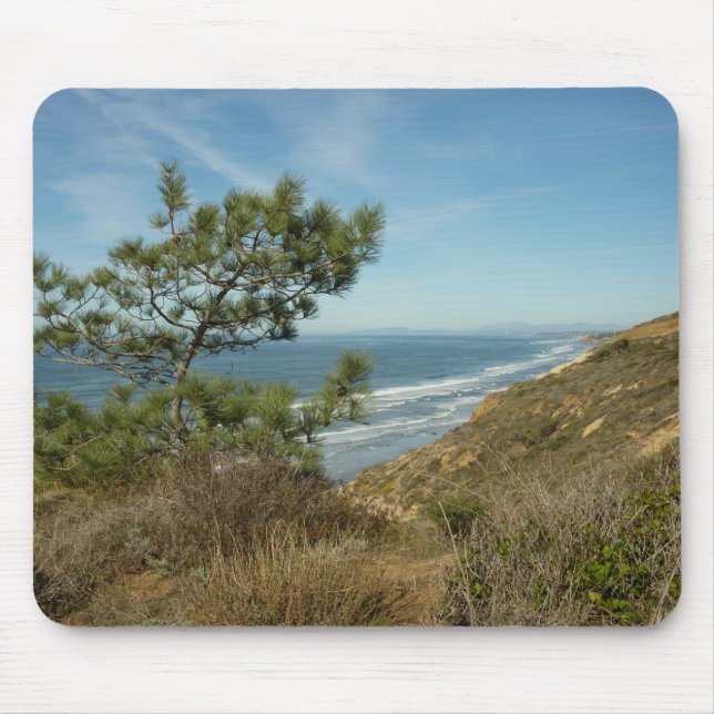 Torrey Pine and California Coastline Landscape Mouse Mat (Front)
