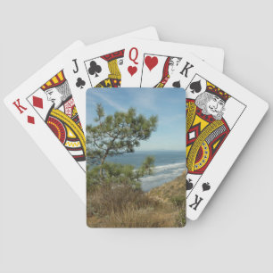 Torrey Pine and California Coastline Landscape Playing Cards