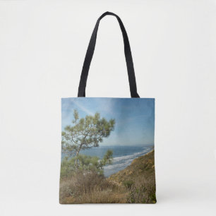 Torrey Pine and California Coastline Landscape Tote Bag