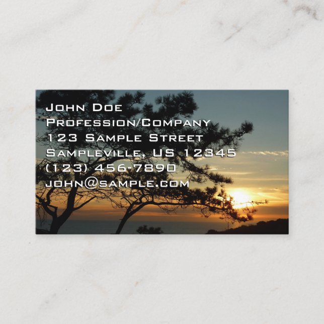 Torrey Pine Sunset I California Landscape Business Card (Front)