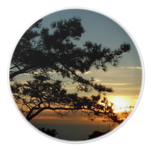Torrey Pine Sunset I California Landscape Ceramic Knob