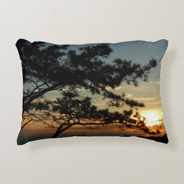 Torrey Pine Sunset I California Landscape Decorative Cushion (Front)