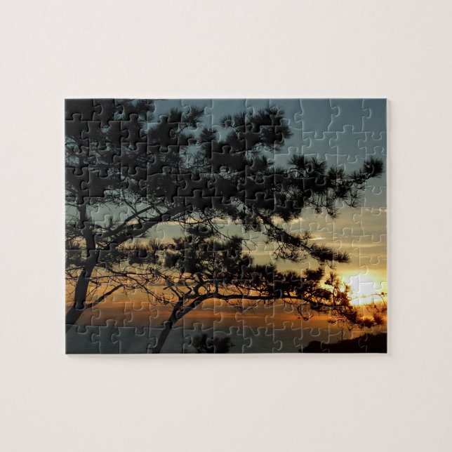 Torrey Pine Sunset I California Landscape Jigsaw Puzzle (Horizontal)