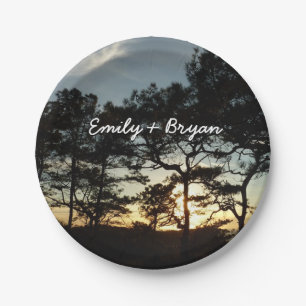 Torrey Pine Sunset II California Landscape Paper Plate