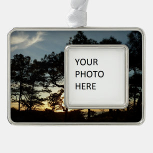 Torrey Pine Sunset II California Landscape Silver Plated Framed Ornament