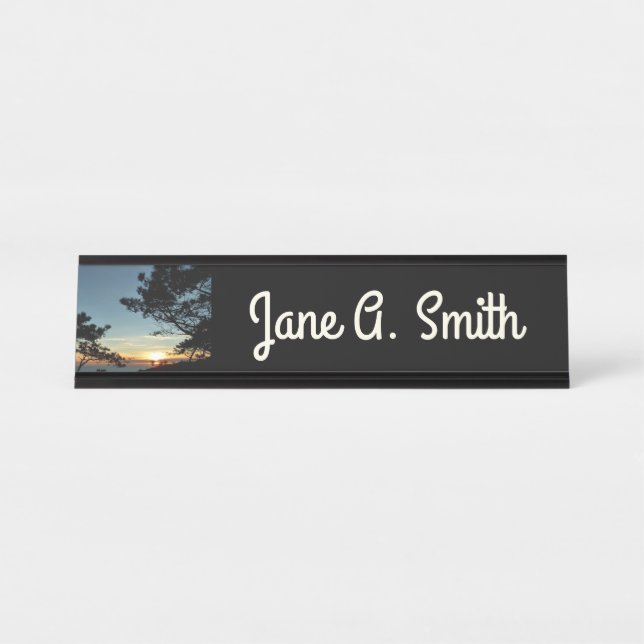 Torrey Pine Sunset III California Landscape Desk Name Plate (Front)