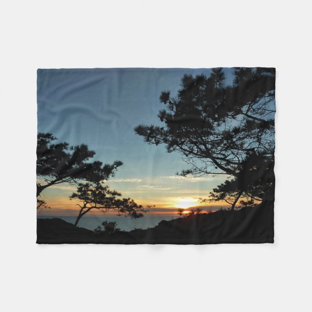 Torrey Pine Sunset III California Landscape Fleece Blanket (Front (Horizontal))