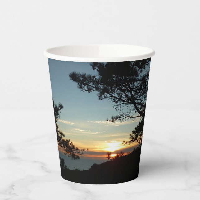 Torrey Pine Sunset III California Landscape Paper Cups (Left)