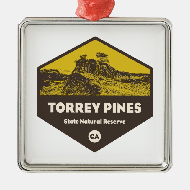 Torrey Pines State Reserve California Metal Tree Decoration (Front)