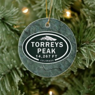 Torreys Peak 14,267 FT Colorado 14er Mountain Ceramic Tree Decoration