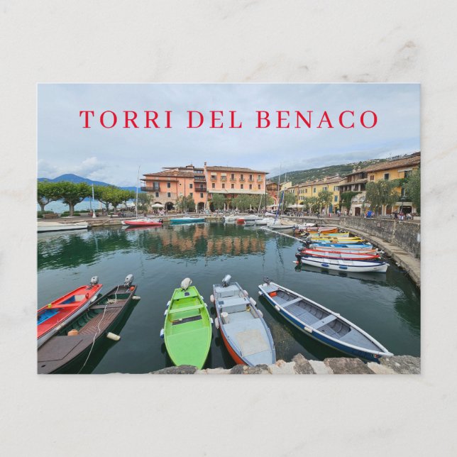 Torri del Benaco harbour view postcard (Front)