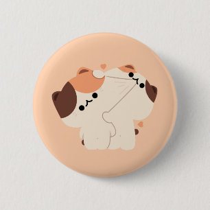 Tortie Cat Couple 6 Cm Round Badge