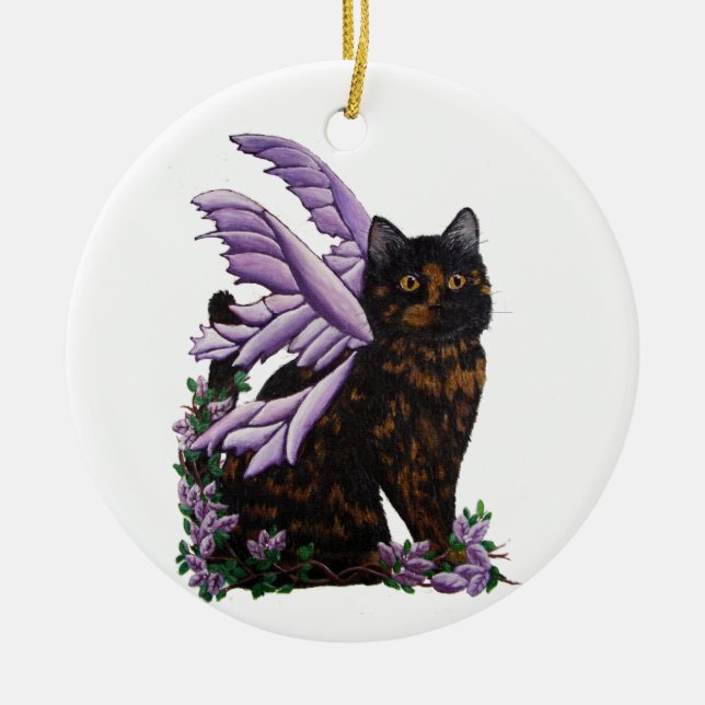 Tortie Cat Tortoiseshell Fairy  Ornament (Front)