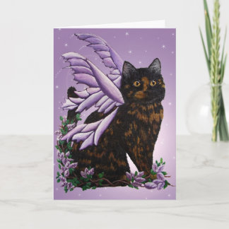 Tortie Fairy Cat Card