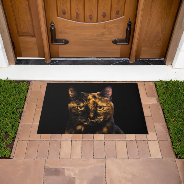 Tortie Love Design #2 Beautiful Tortie Cat  Doorma Doormat (Outdoor)