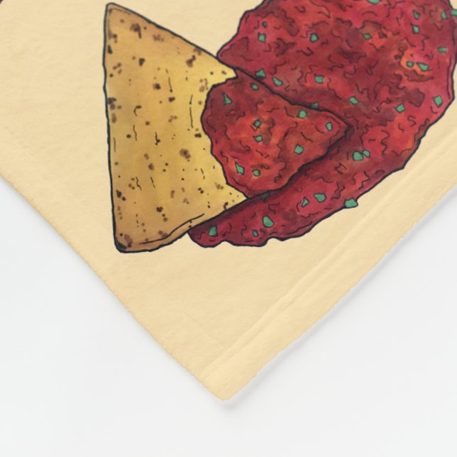 Tortilla Chips and Dip Tomato Salsa Mexican Food Fleece Blanket (Corner)