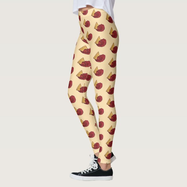 Tortilla Chips and Dip Tomato Salsa Mexican Food Leggings (Left)