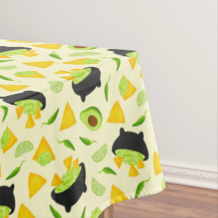 Tortilla Chips and Guacamole Pattern Tablecloth