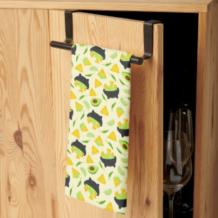 Tortilla Chips and Guacamole Pattern Tea Towel