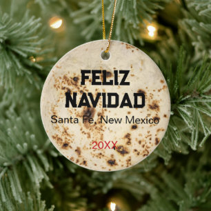 Tortilla Personalized Zia Christmas Gift Ceramic Tree Decoration