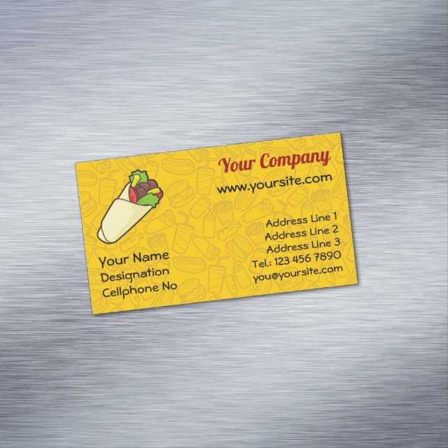 Tortilla Sandwich Wrap Business Card Magnet (In Situ)