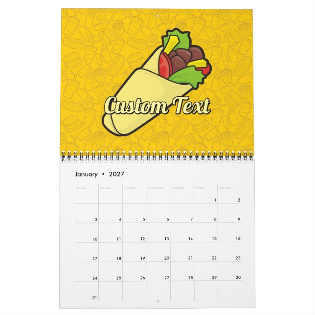 Tortilla Sandwich Wrap Calendar (Jan 2027)