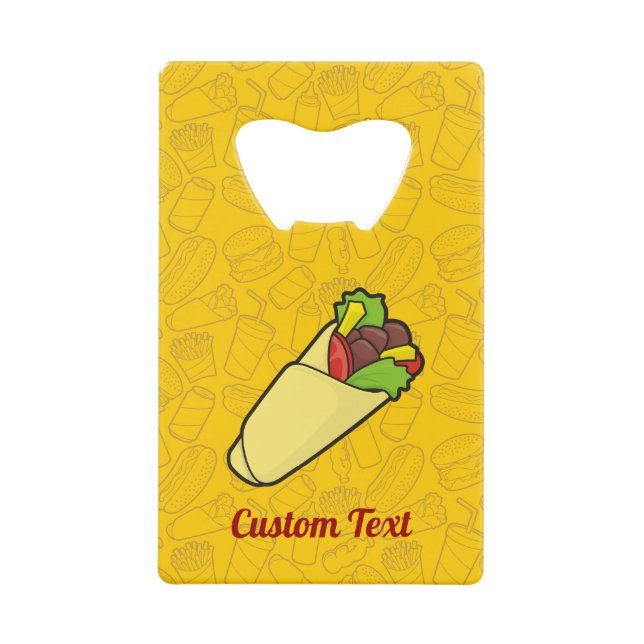 Tortilla Sandwich Wrap Credit Card Bottle Opener (Front)
