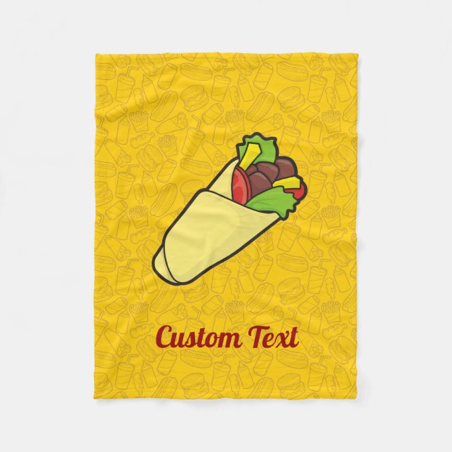 Tortilla Sandwich Wrap Fleece Blanket (Front)