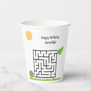 Tortoise and lettuce, birthday maze paper cups