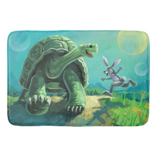 Tortoise and the Hare Art Bath Mat