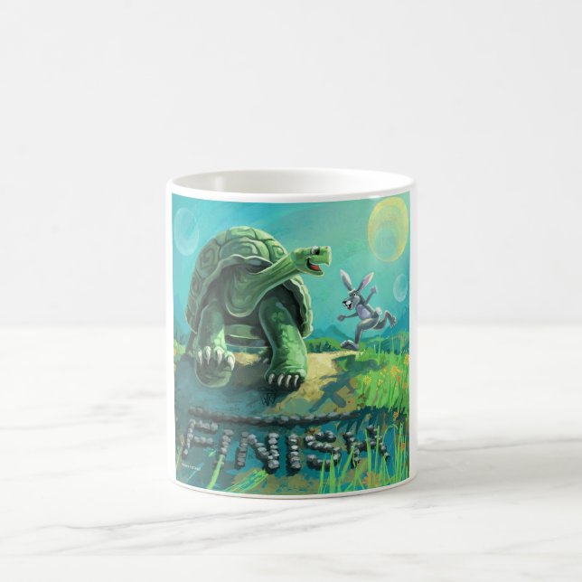 Tortoise and the Hare Art Coffee Mug (Center)