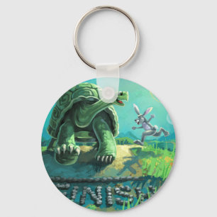 Tortoise and the Hare Art Key Ring