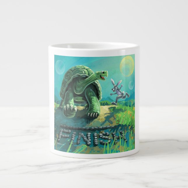 Tortoise and the Hare Art Large Coffee Mug (Front)