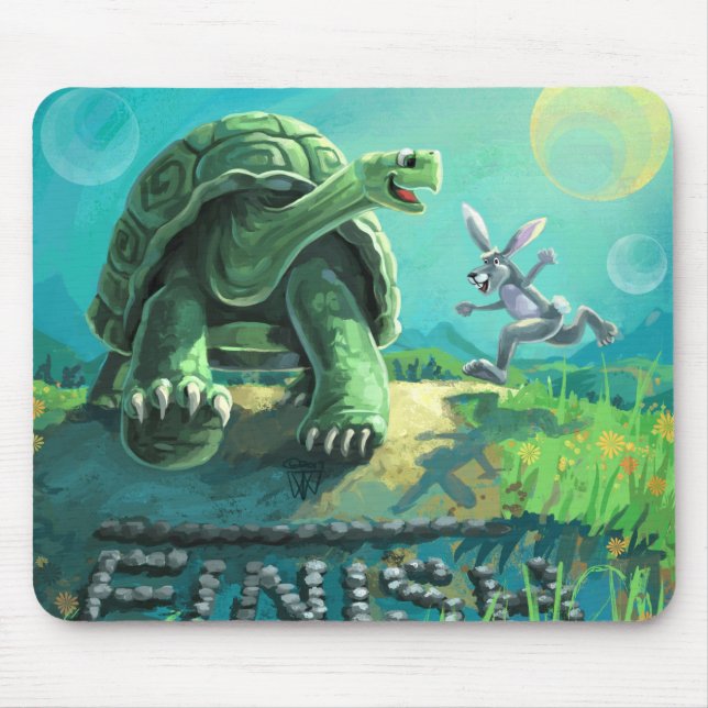 Tortoise and the Hare Art Mouse Mat (Front)