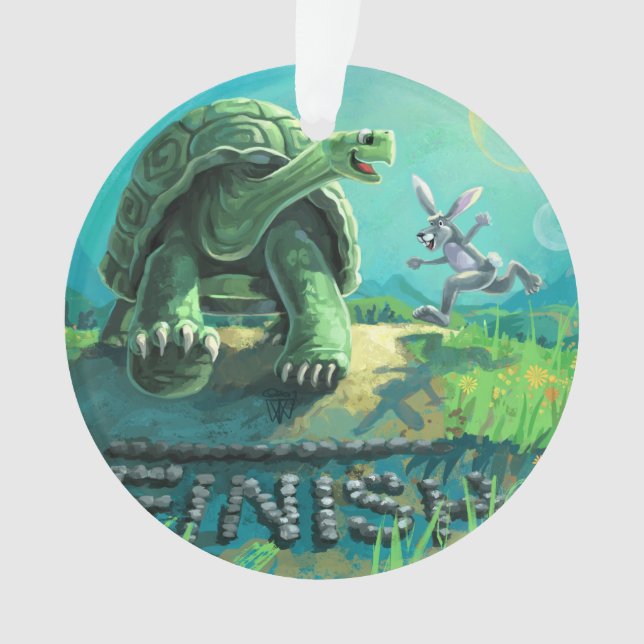 Tortoise and the Hare Art Ornament (Front)