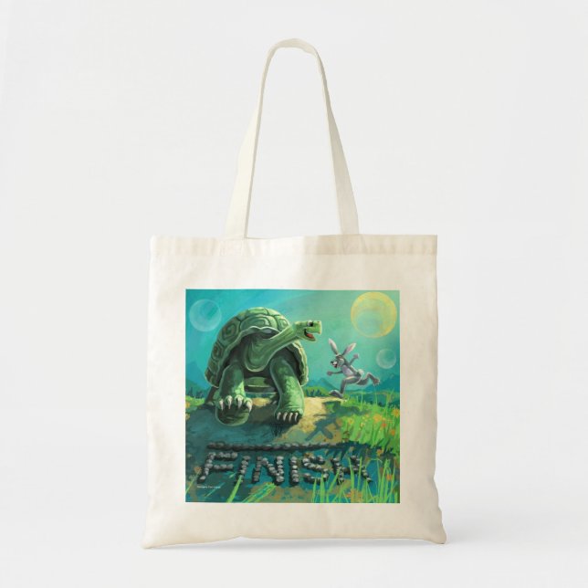 Tortoise and the Hare Finish Line Tote Bag (Front)