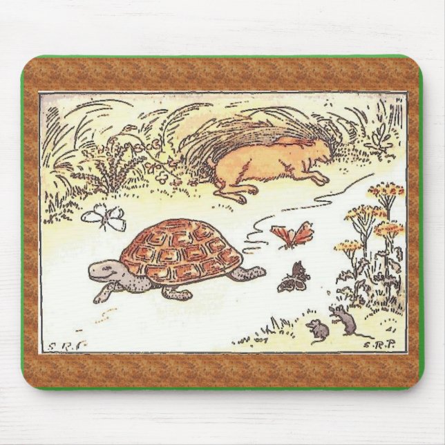 Tortoise and the hare mouse mat (Front)