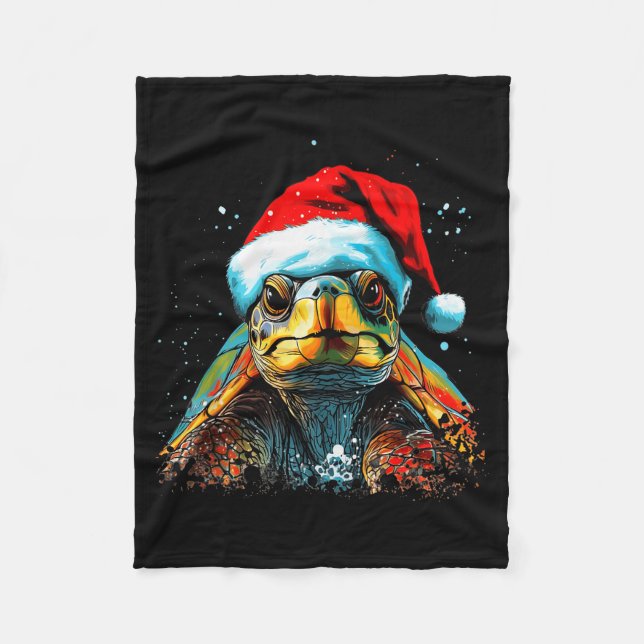 Tortoise Christmas Animal Lovers Men Women Kids Gi Fleece Blanket (Front)