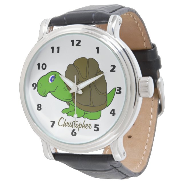 Tortoise Design Personalised Watch (Angled)