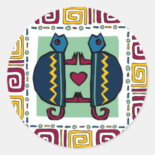 tortoise-in-love classic round sticker