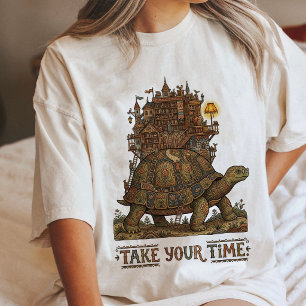 Tortoise Library Castle Take Your Time Art Tri-Blend Shirt