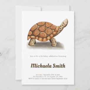 Tortoise Minimalist Personalised Birthday Invitation