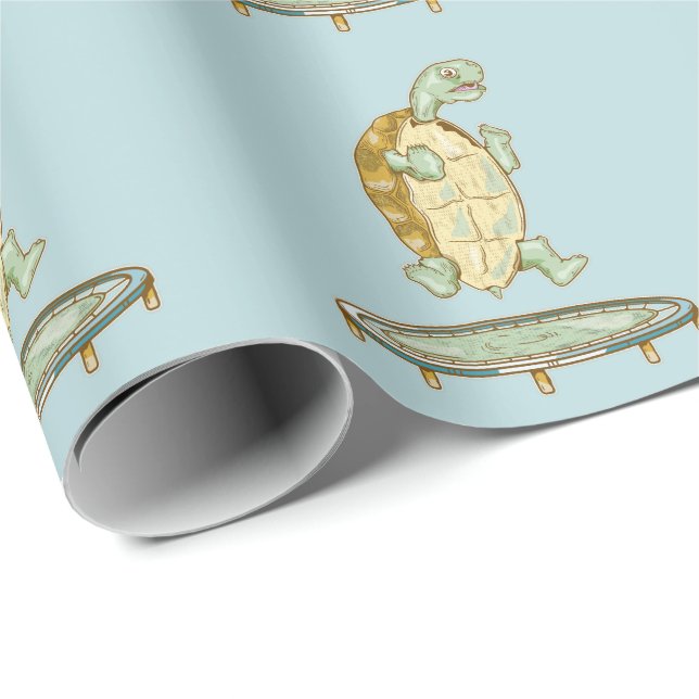 Tortoise on a trampoline wrapping paper (Roll Corner)